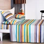Lenzuola Sopra + Federe - su Misura - Raso TC300 Extra Fine di Puro Cotone - Stripe